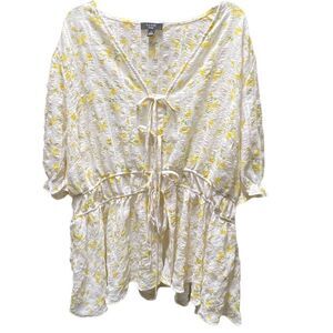 Haver London  size 2X tie from floral peplum top.